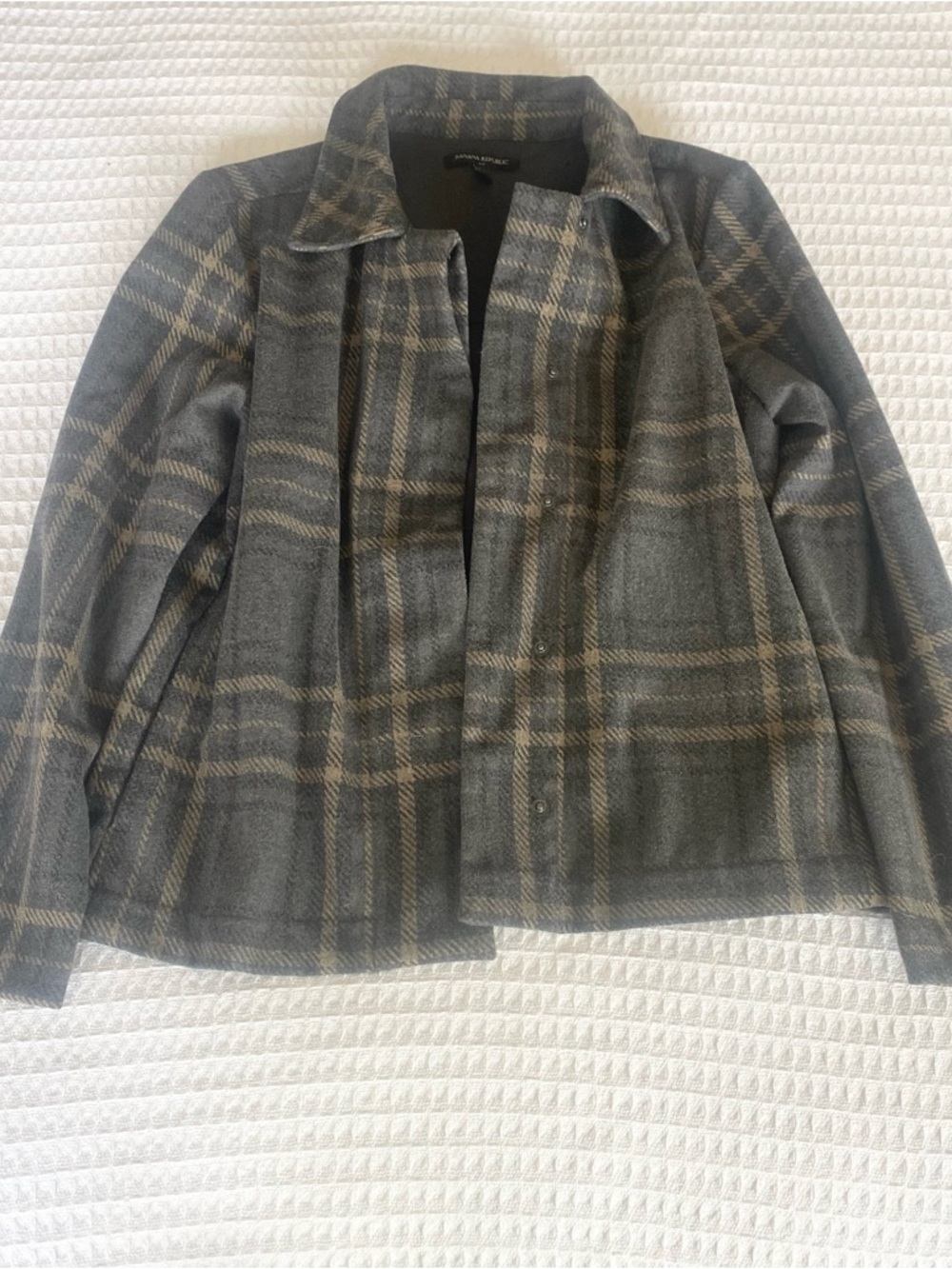 Banana Republic Factory Gray Plaid Jacket size Medium